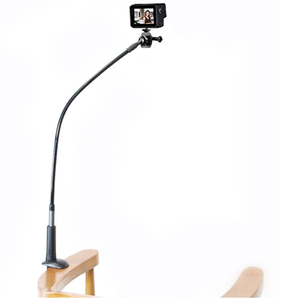 30 Inch Webcam Stand Camera Mount, Upgraded Thick Base Flexible Gooseneck Camera Stand Desk Webcam Mount Clamp for Logitech Webcams C930e C930 C920 C922x C922 Brio 4K C925e C615, Gopro Hero 8 7 6 5 4