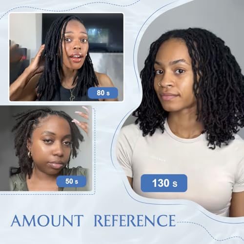 12 inch Loc Extensions Human Hair, 50 Strands Permanent Dreadlock Extension Human Hair 0.4cm Width 100% Full Handmade Dreads Can Be Dyed and Bleached Curled dreads extensions (black to red)