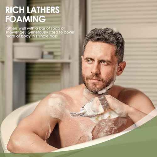 2PCS Natural Exfoliating Loofah Body Scrubber, Loofah Exfoliating Body Scrubber for Bath, Made with Natural Egyptian Shower Loofah Sponge, Shower Exfoliator for Women and Men