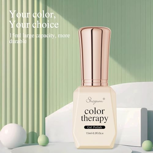 Eucalyptus Green/Sage Green Color Gel Nail Polish 15ml, Soak Off U V LED Nail Lamp Gel Polish Nail Art Manicure Salon DIY Home 0.51Oz Gift for Women