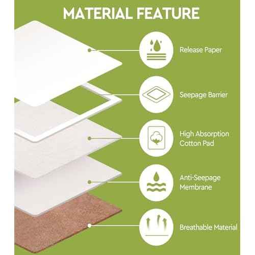 20pcs Castor Oil Pack Wrap, Portable Self-Adhesive, Disposable Castor Oil Pack Organic Cotton for Stomach, Liver, Belly & Entire Body, No Leaks, No Irritation, Stick Overnight (Kahaki)