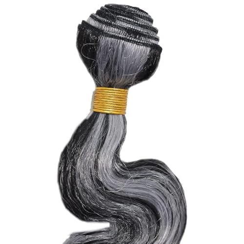 Grey Human Hair Bundles 30 32 34 Inch Body Wave Bundles Human Hair Unprocessed Native Virgin Hair 100/PC 3 Extensions P1B/Grey Color Highlight Dyeing Wet and Wavy Human Hair Extensions for Women