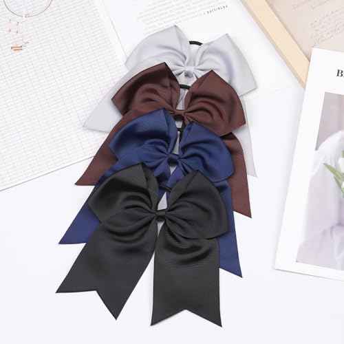 JOYOYO 20Pcs 8" Large Cheer Bows for Girls Ponytail Holder Grosgrain Ribbon Cheerleading Bows Elastic Hair Tie Bands for Baby Girls School College Teens Senior Cheerleader