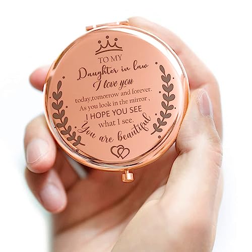 Soulpetals Daughter in Law Gifts Compact Mirror for Daughter in Law Gifts from Mother in Law for Wedding Day Birthday Christmas