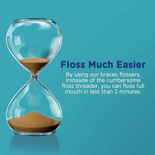 3-in-1 Braces Flossers - Orthodontic Dental Floss Picks, 100 Count (Pack of 1)