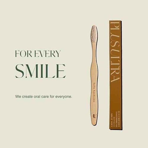 Biodegradable and Eco-Friendly Bamboo Toothbrush 12-Pack - BPA Free Soft Bristle - Dentist-Approved and All-Natural with "Hello Gorgeous" Etched on Handles by Plus Ultra