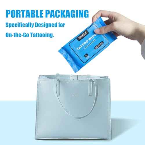 Emalla Green Soap Tattoo Wipes, 48 Count XL All in One Premium Cleaning Wipes to Clean Skin During Tattooing and Aftercare 7.87"x7.87" Natural Formula Tattoo Supplies