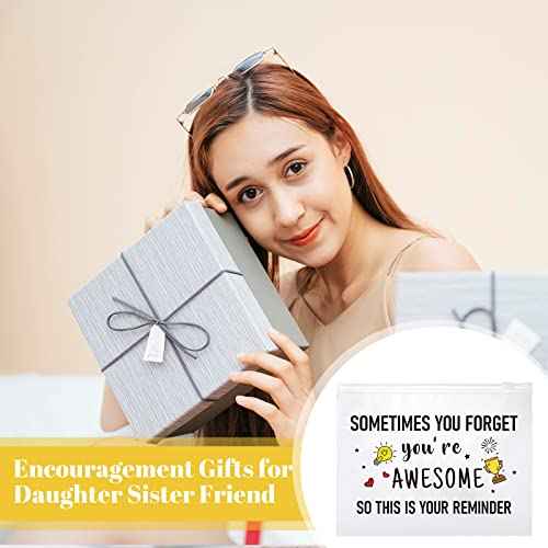 Reginary 50 Pcs Inspirational Gifts Bulk for Women Cosmetic Bag EVA Makeup Bag with Zipper for Birthday Christmas Encouragement Presents(You Are Awesome)