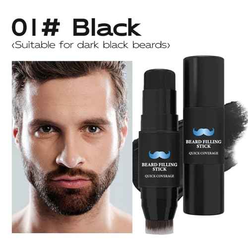 Beard Filler - Waterproof Beard Filling Stick | 7g Filling Stick And Brush | Sweat-Proof Long-lasting Tint, Create Natural Looking Facial Hair For Men, Salon, Boys