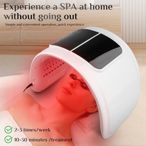 Red Light Therapy Mask, LED Therapy Light, 7 Color Light Therapy Mask Beauty Photon Skin Phototherapy Machine with Spray Function