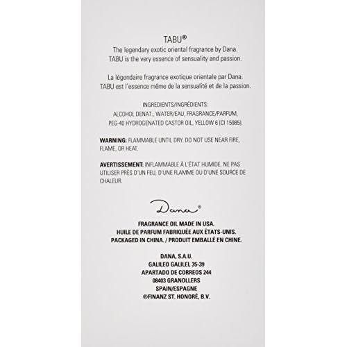 Dana Tabu Eau de Cologne Spray for Women, 3.4 Ounce