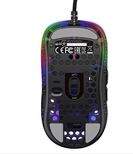 XTRFY MZ1, Ultra-Light Wired Gaming Mouse, Cutting-Edge Pixart 3389 Sensor, Unique Shape for Optimum Aim, Adjustable RGB Lighting, White Rail Edition