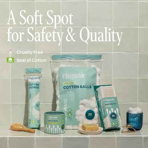 Cliganic Premium Cotton Rounds for Face (200 Count) | Makeup Remover Pads, Hypoallergenic, Lint-Free | 100% Pure Cotton (Packaging May Vary)