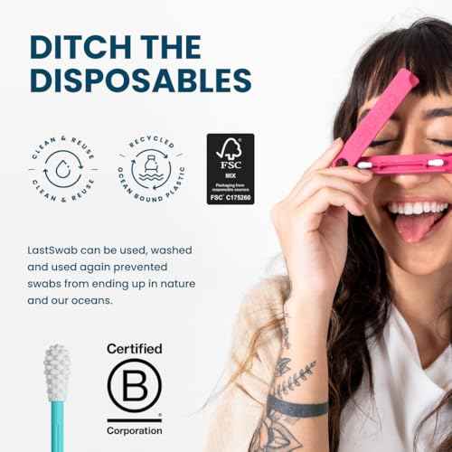 LastSwab¢ç Reusable Cotton Swabs for Ear Cleaning - The Sustainable and Sanitary Alternative to Single-Use Q Tips - Zero Waste and Easy to Clean - Comes with a Convenient Travel Case Holder - Turquoise