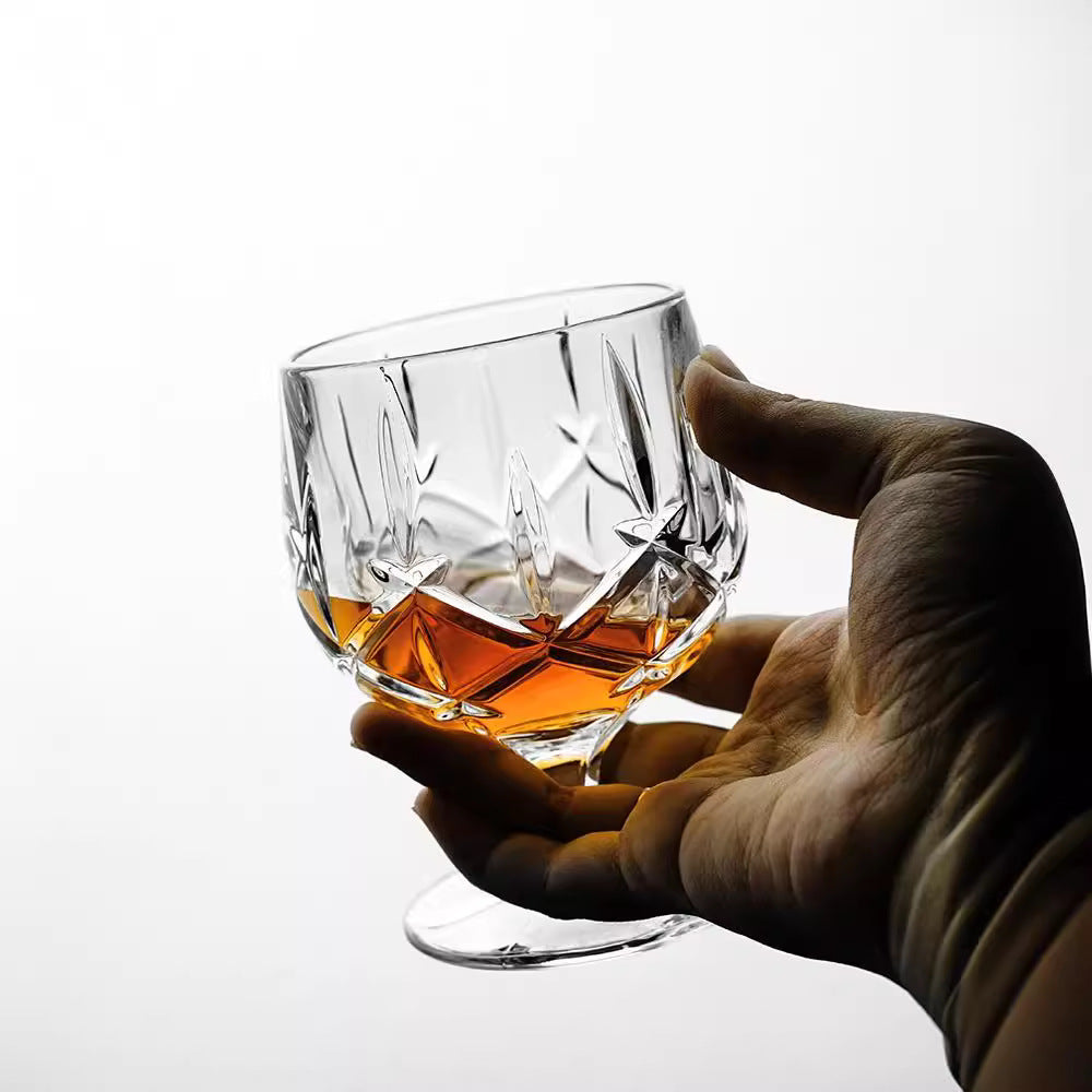 Luxury Crystal Wine Glasses 250ml - Light Vintage Style, Multiple Quantities