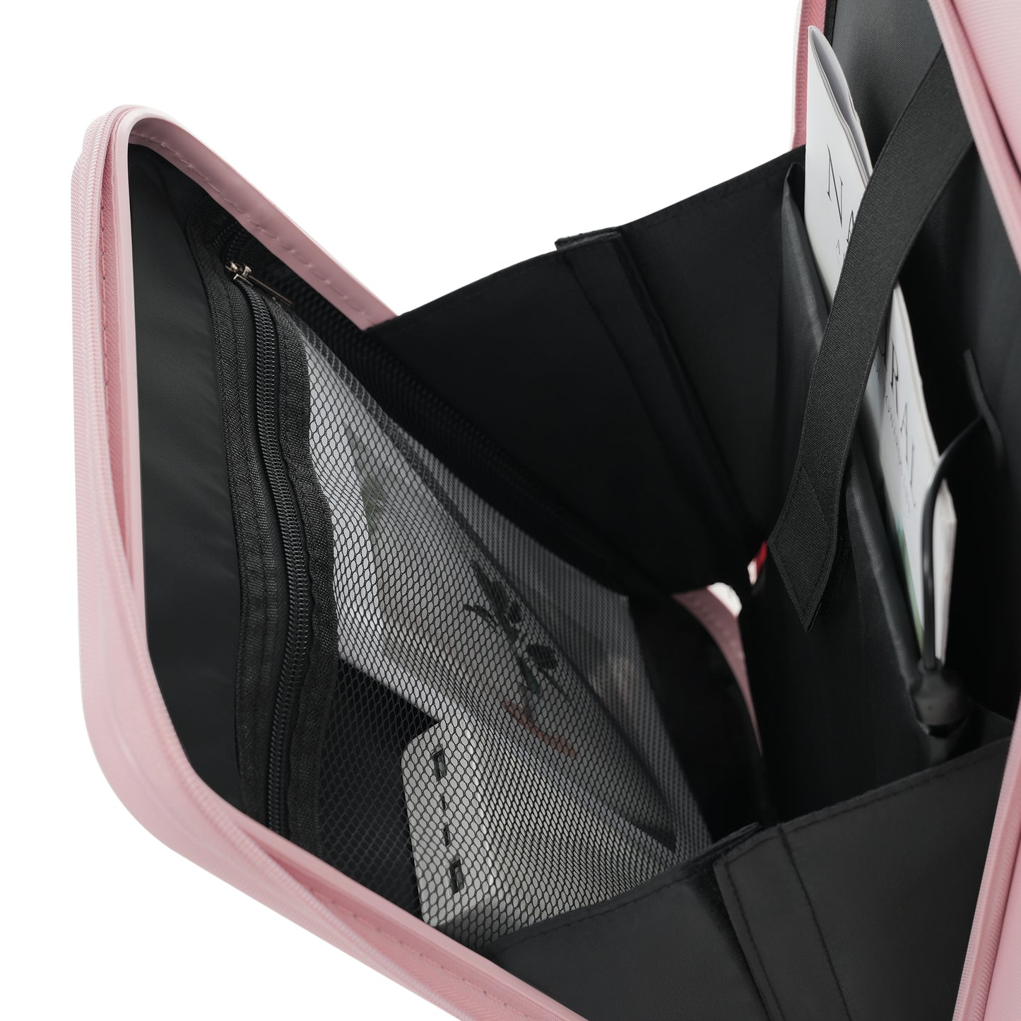 20-Inch Pink Carry-On Luggage Set with Travel Bag & USB Port