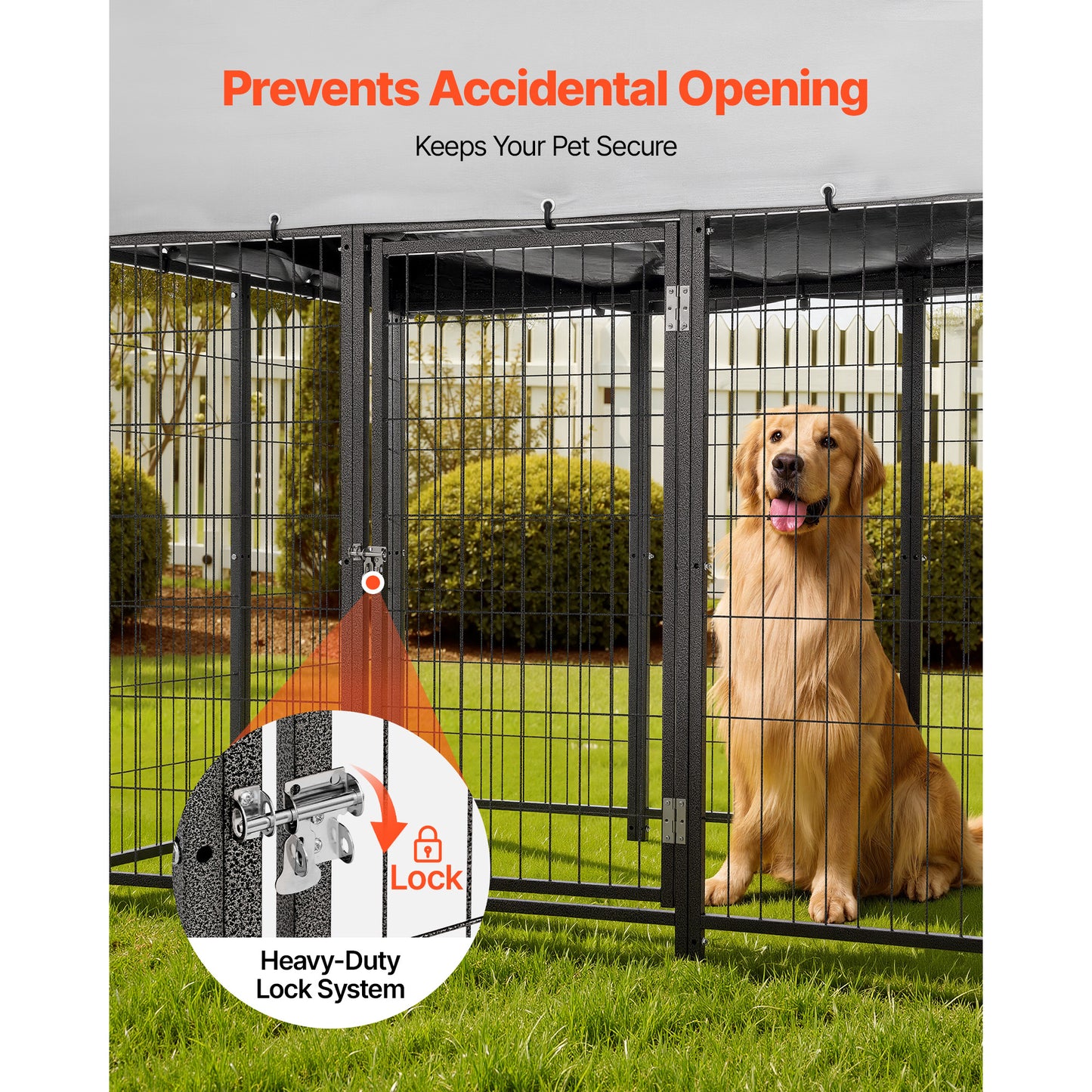 Large Outdoor Dog Kennel 7.87x3.94x5.4 Ft Waterproof Heavy Duty Enclosure with Lock