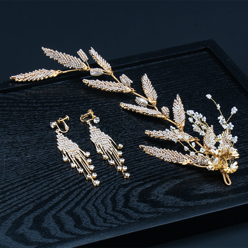 Pearl Claw Clip Hair Accessory Set with Earrings