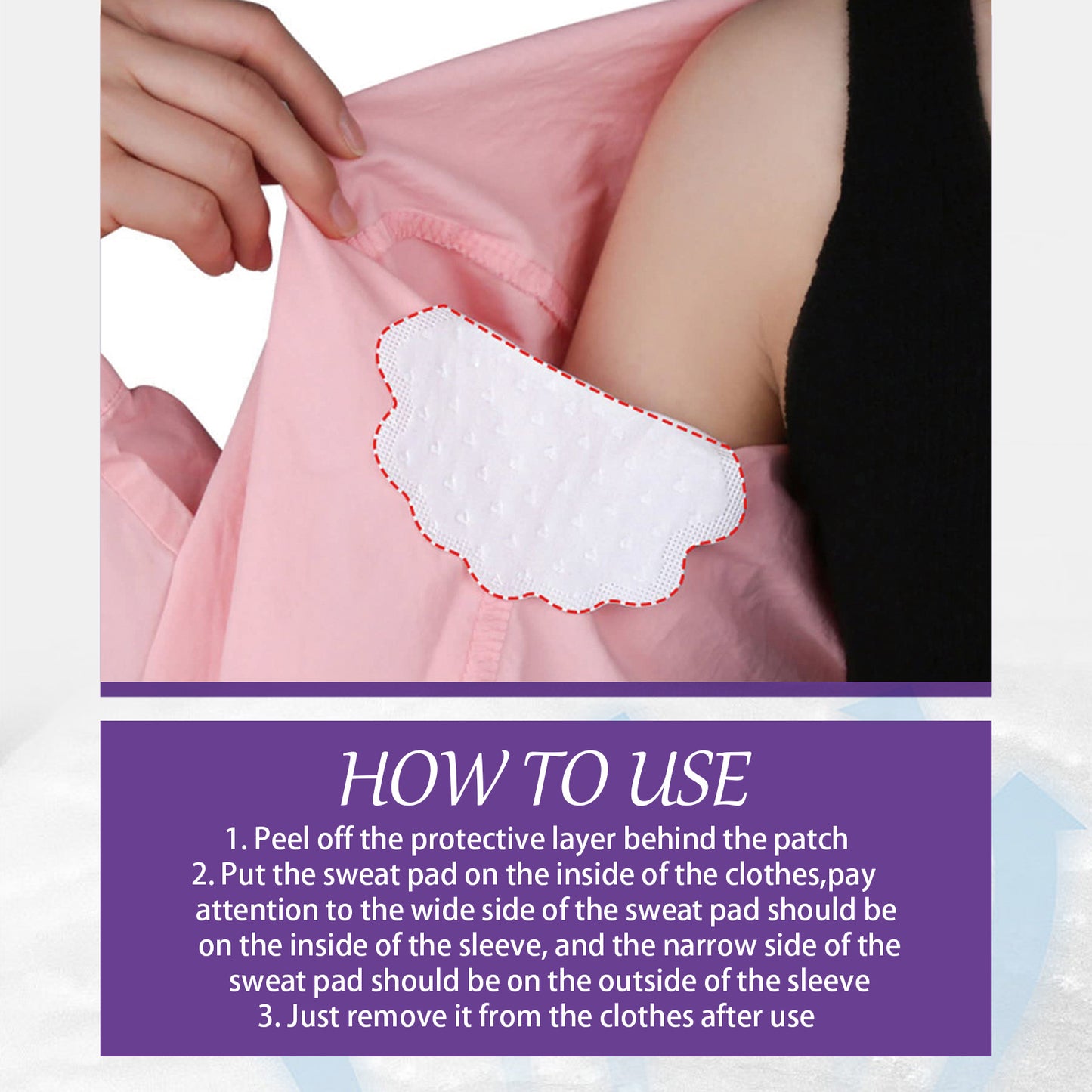 Invisible Underarm Sweat Pads - 20 Pack Absorbent Cotton Shields