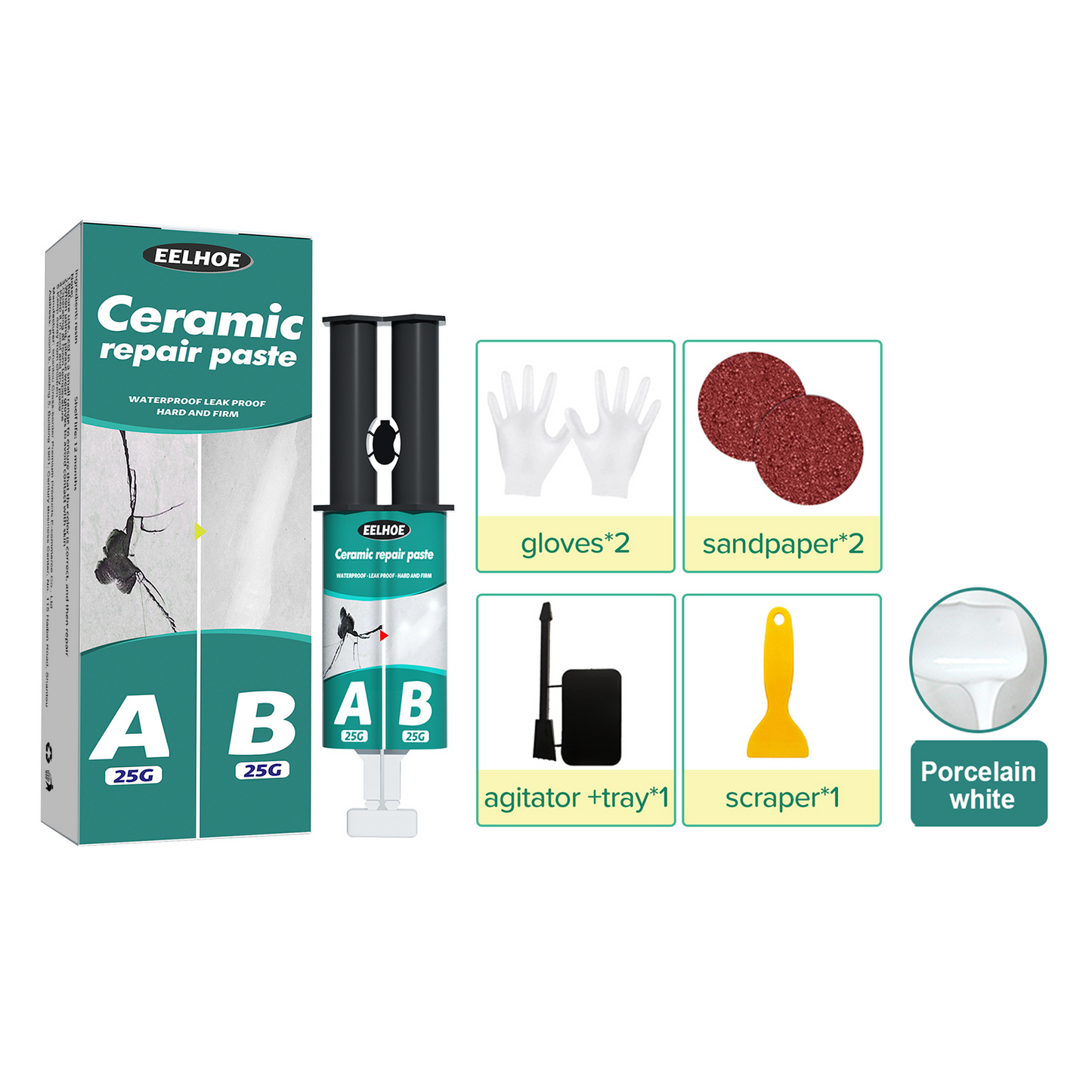 Metal Tile Repair AB Adhesive Set for Cracks and Surface Bonding - 1 Piece
