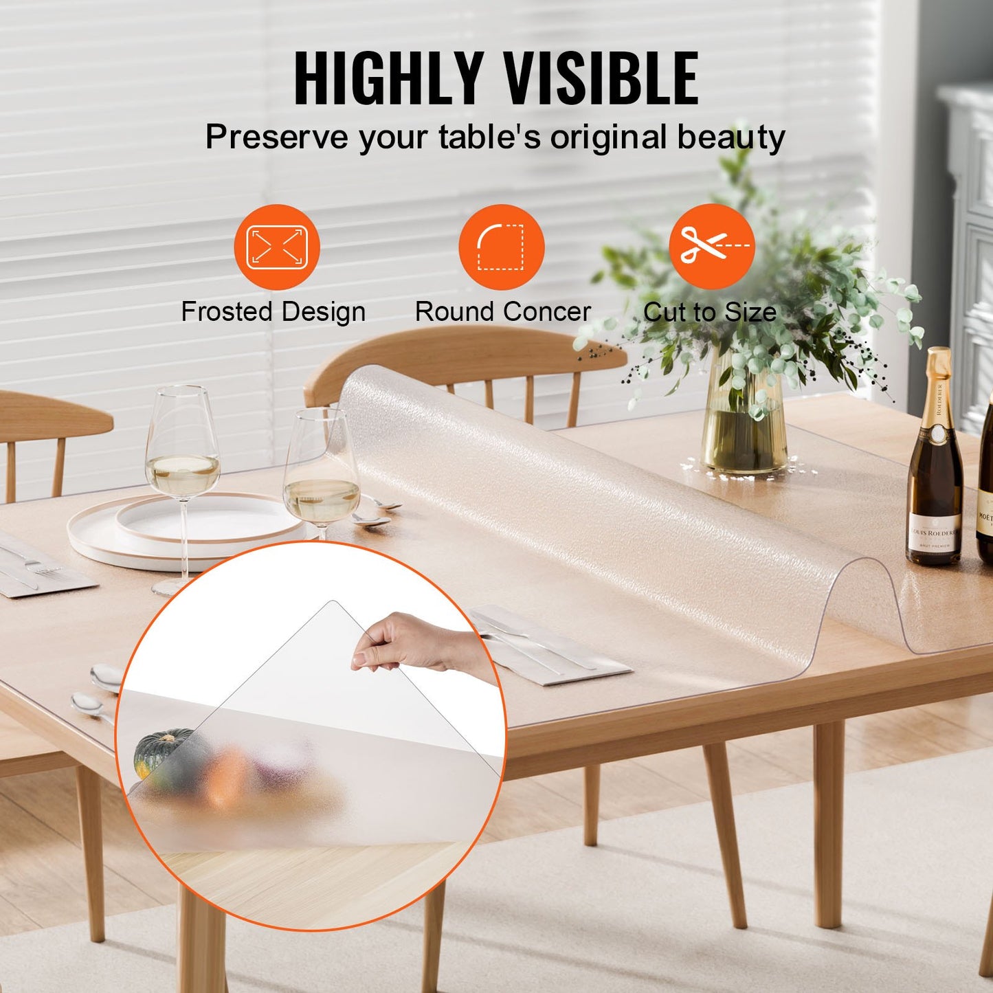 Frosted PVC Table Protector 24x48 Inch - 1.5mm Thick