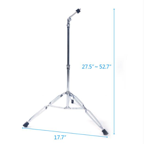 Straight Cymbal Stand Drum Hardware Percussion Mount Holder Set - Silver