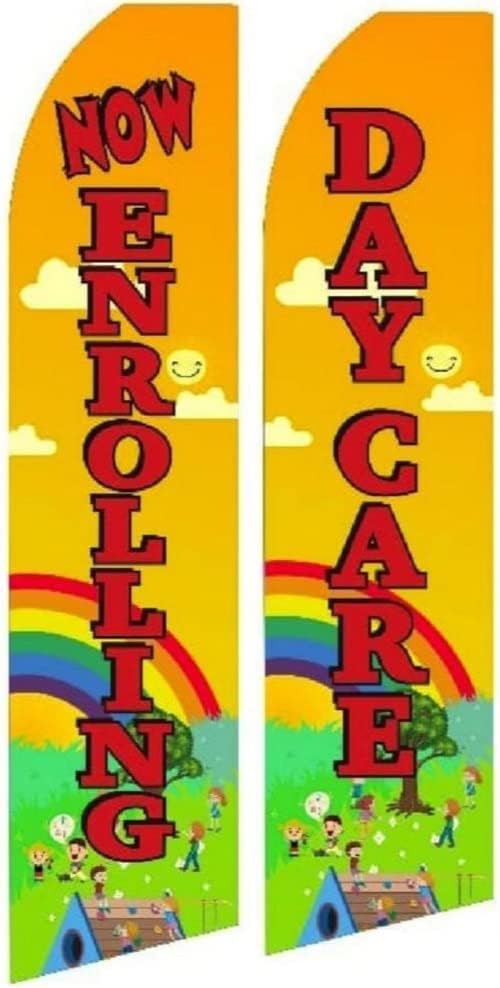 Daycare Now Enrolling Advertising Flags - Pack of 2