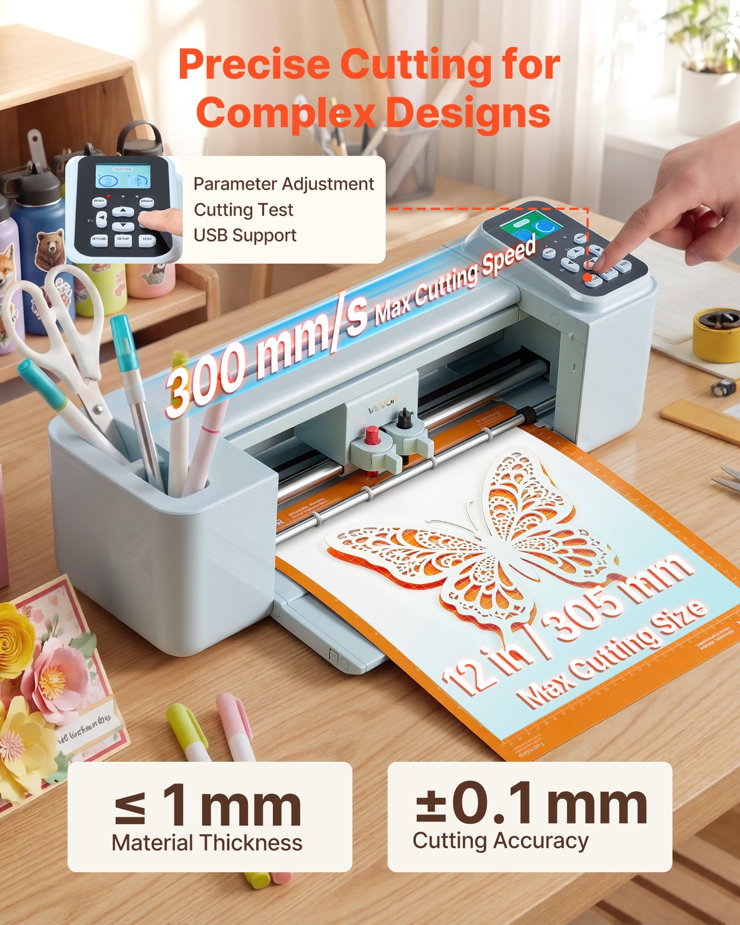 12-Inch Vinyl Cutting Machine with Design Software and Tool Kit - Wireless Compatible