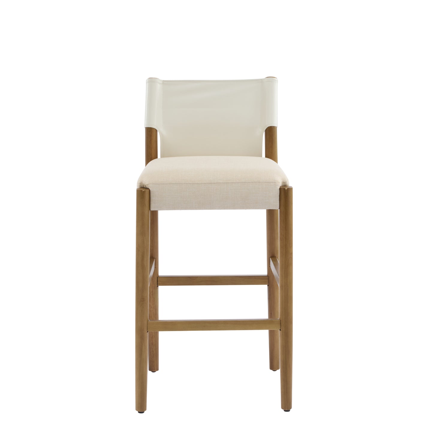 28.5, Modern Solid Wood Bar Stool With Polyester Cushion - Minimalist
