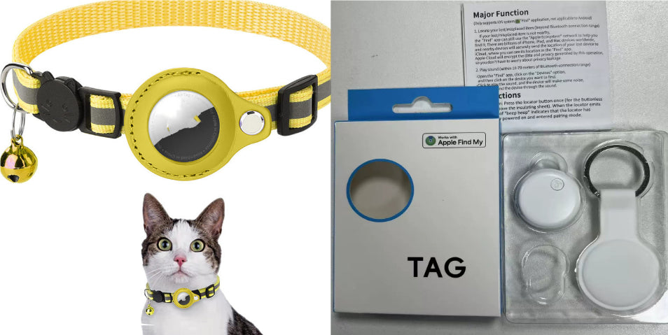 Reflective Waterproof Pet Collar Case for Airtag - Dog & Cat Nylon Accessory