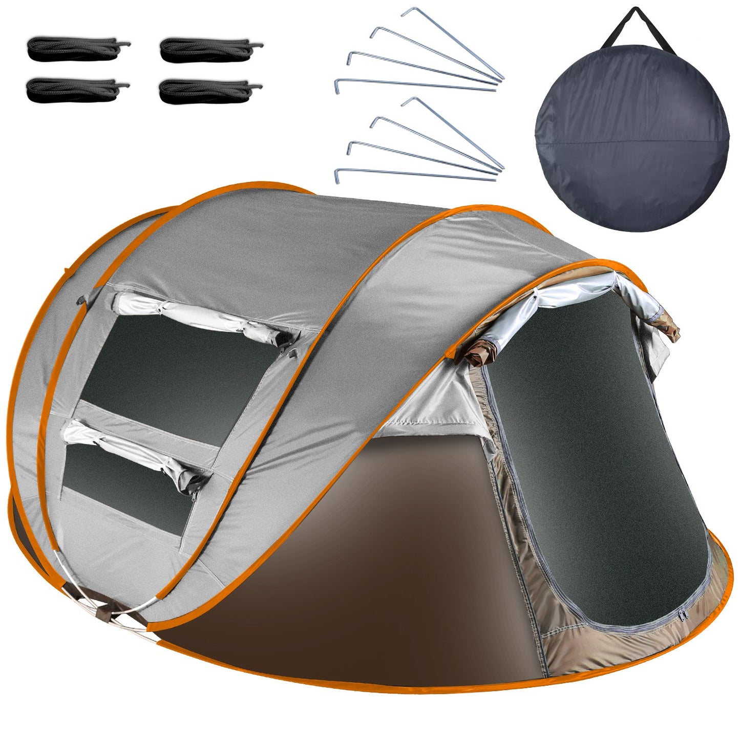 5-8 Person Automatic Pop-Up Camping Tent - Waterproof Khaki