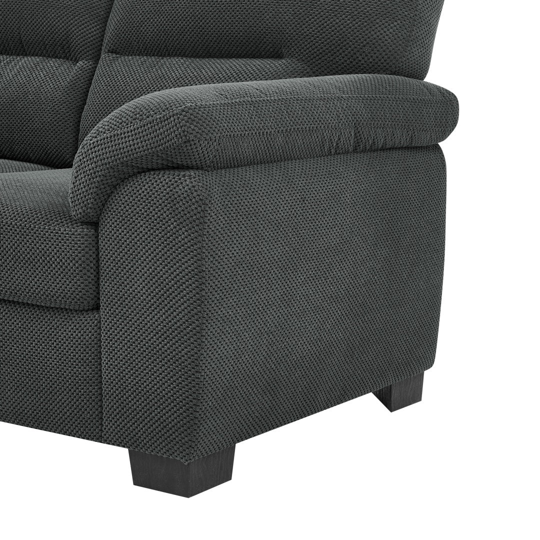 Modern Dark Gray 3-Seater Sofa - Comfortable Upholstered Couch