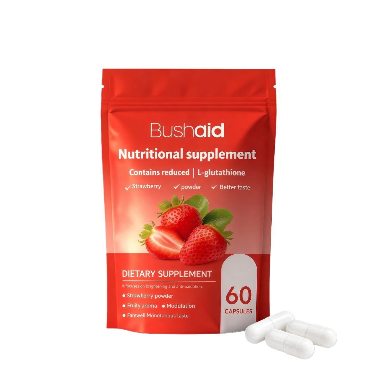 Strawberry Glutathione Capsules - 60 Count