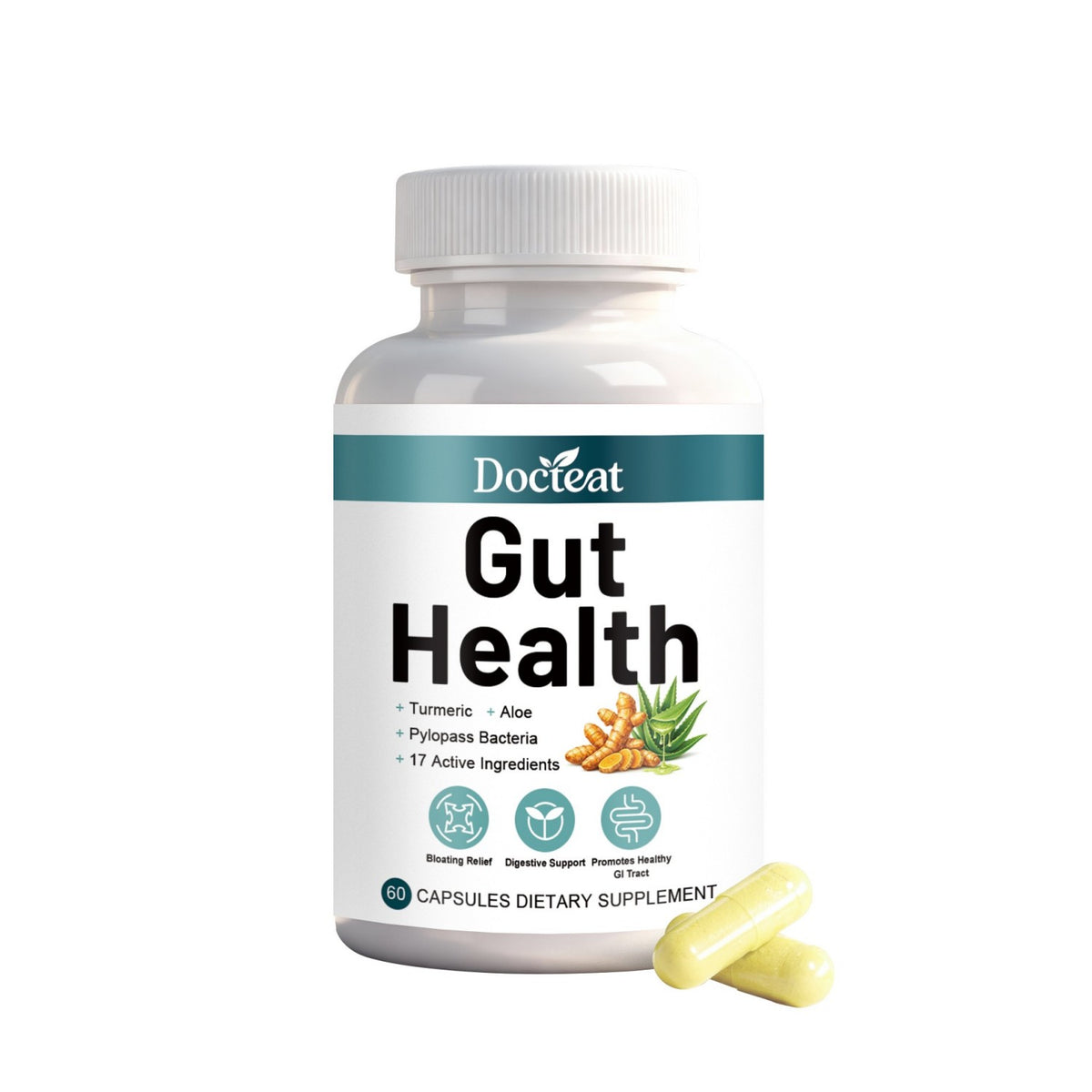 Probiotic & Turmeric Digestive Support Capsules - 60ct