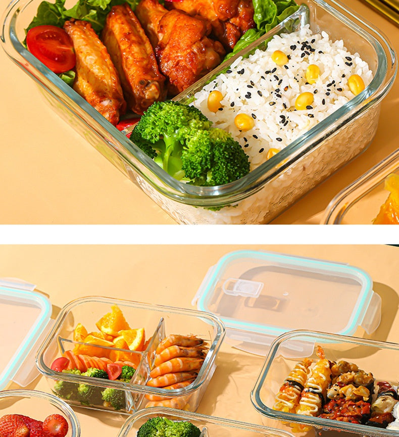 Glass Lunch Box Food Grade Sealed Container for Microwave Oven
