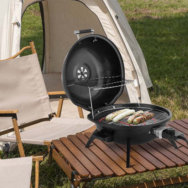 Electric Countertop BBQ Grill 1600W Portable Indoor Outdoor Grill Black