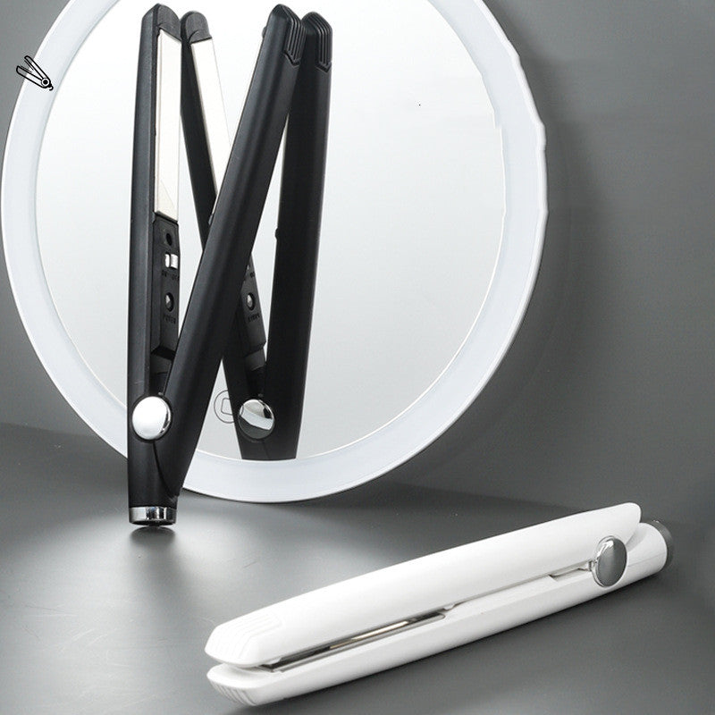 USB Hair Curler and Straightener - Dual-Use Mini Curling Iron & Flat Iron