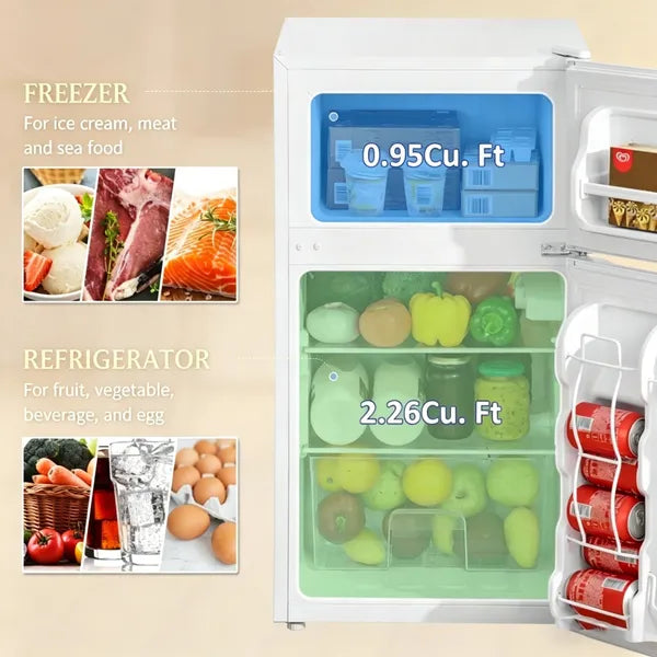 Portable Skincare Fridge for Food & Beauty Storage, Compact White