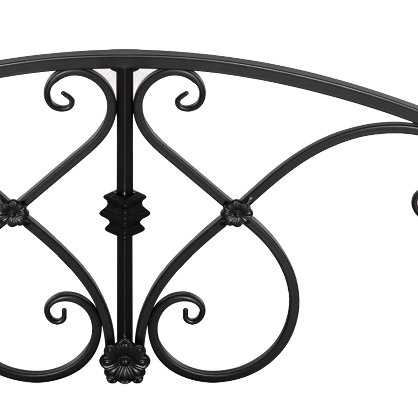 3.3FT Garden Bridge with Safety Railings - Decorative Black Backyard Pond Footbridge