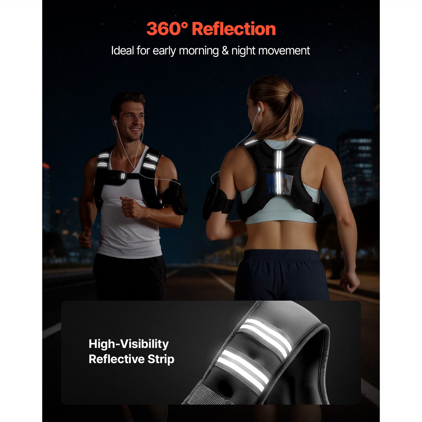 Weighted Vest 10 Lbs for Strength Training & Weight Loss - Adjustable Reflective Workout Equipment