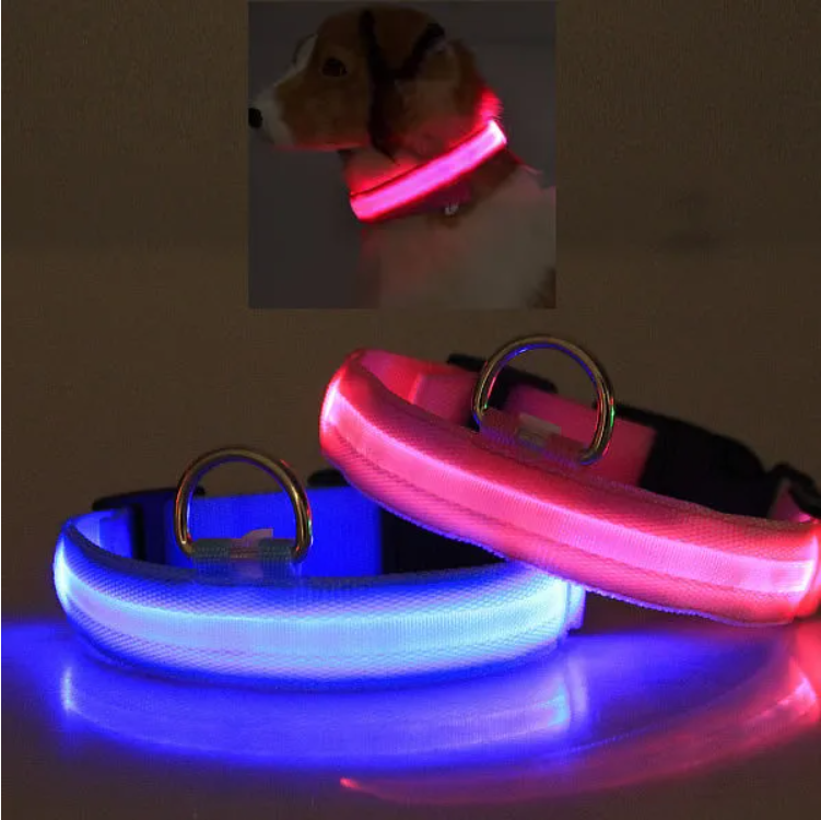 LED Pet Safety Collar Halo Style Reflective Light for Dogs & Cats