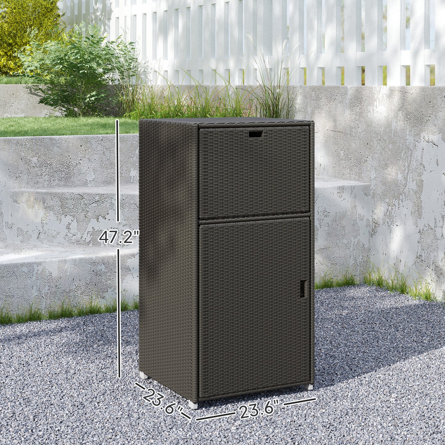 Outdoor Towel Rack For Pool W Drawer & Cabinet, Dark Brown