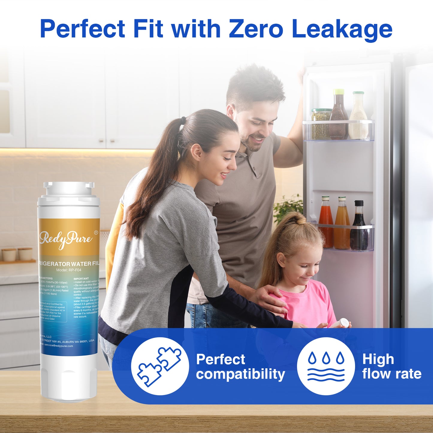 Refrigerator Water Filter Replacement - 2 Pack for EDR4RXD1, UKF8001, EveryDrop Filter 4