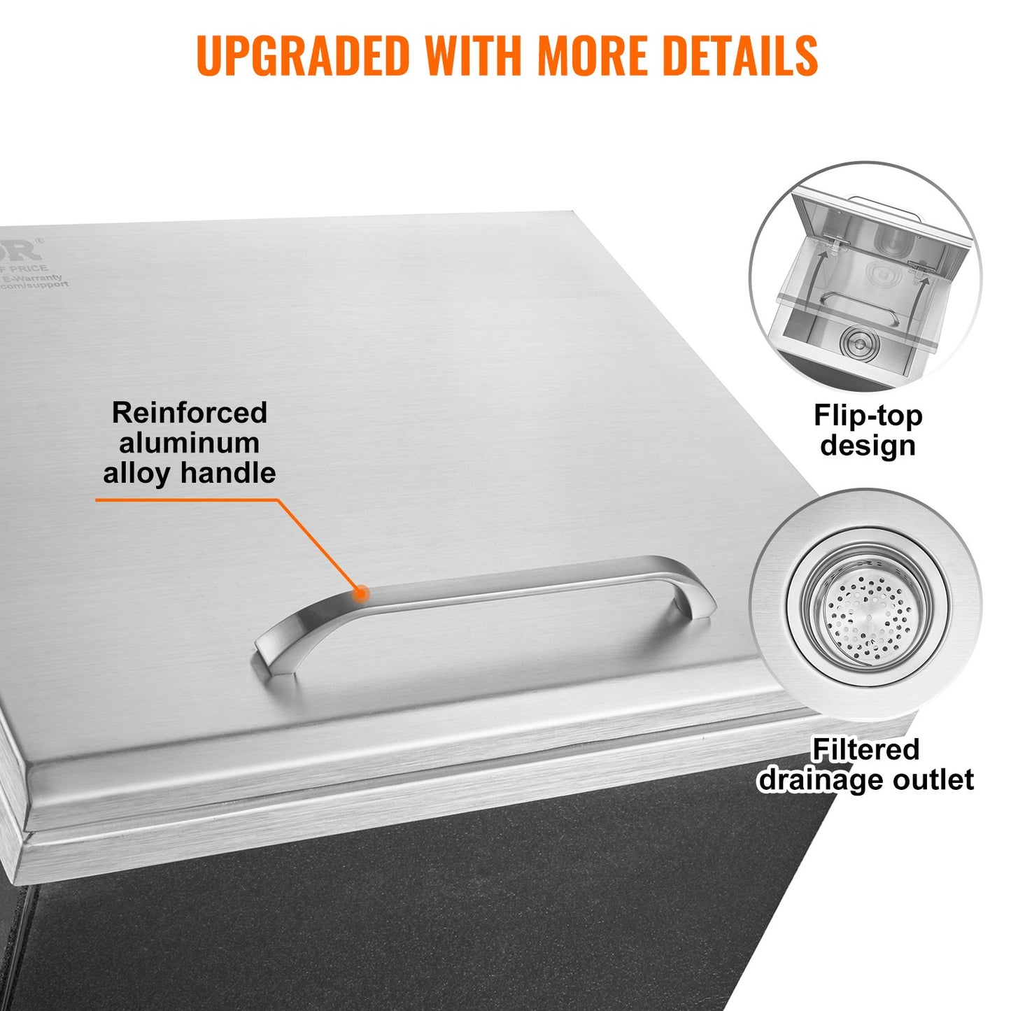 Stainless Steel Drop-In Ice Chest - 40 Qt Outdoor Cooler