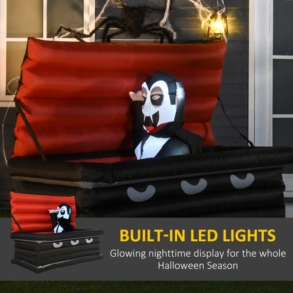 Inflatable Halloween Vampire and Coffin Decoration with LED Lights