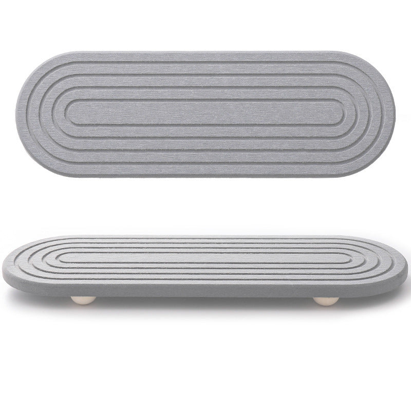 Bamboo Bathroom Drain Coaster with Feet - Quick-Drying Water Tank Rack 30x10cm