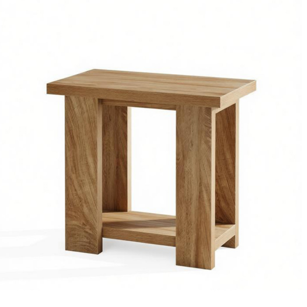 Durable Farmhouse End Table with Ample Storage - 27.56"L
