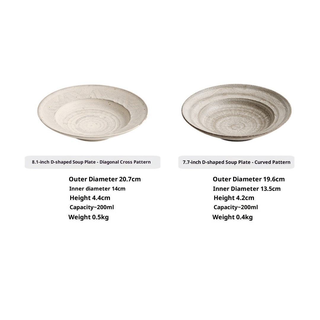 Ceramic Irregular-Shaped Serving Plate - Retro Glazed Stoneware, Kitchen Tableware