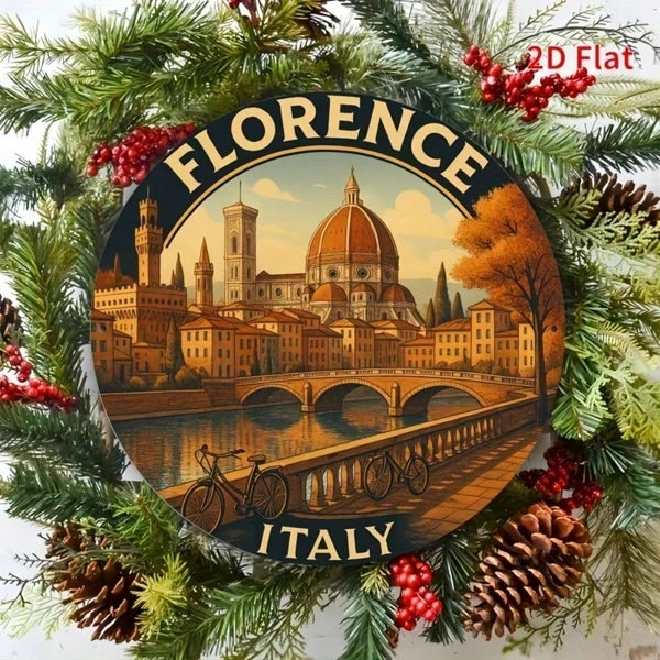 Florence Cityscape Metal Wall Art Sign - Vibrant Duomo Design