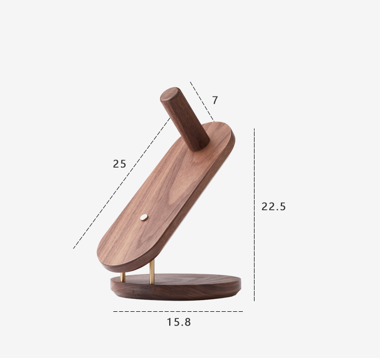 Vertical Solid Wood Hair Dryer Bracket Rack No Punching Bathroom Storage